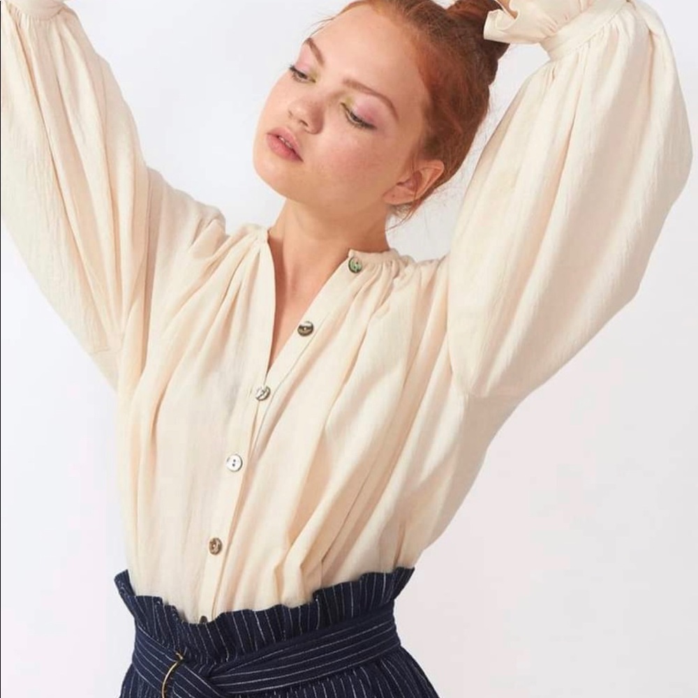 Heinui Deva Blouse in Japanese Ecru Crepe
